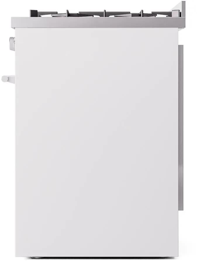 Ilve UP30WMPWH Professional Plus Ii 30 Inch Dual Fuel Natural Gas Freestanding Range In White With Trim