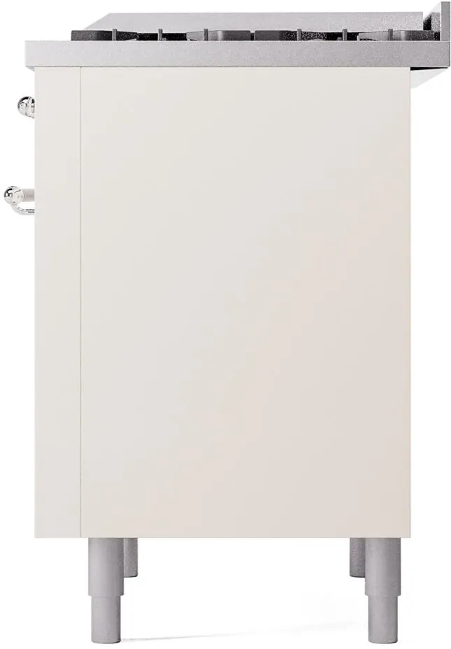 Ilve UP36FNMPAWC Nostalgie Ii 36 Inch Dual Fuel Natural Gas Freestanding Range In Antique White With Chrome Trim