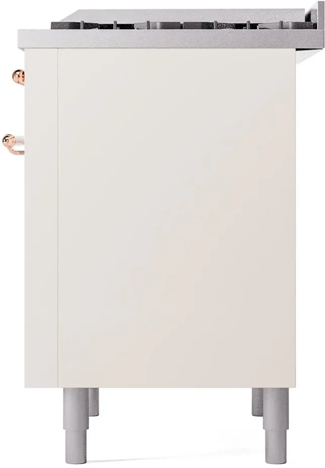 Ilve UP36FNMPAWP Nostalgie Ii 36 Inch Dual Fuel Natural Gas Freestanding Range In Antique White With Copper Trim