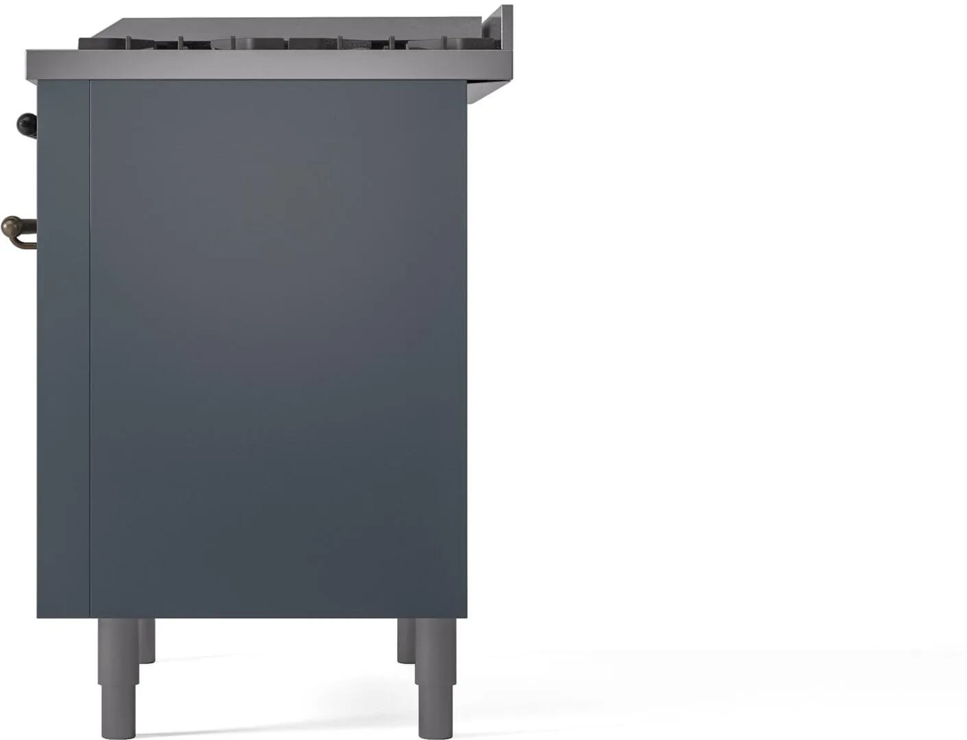 Ilve UP36FNMPBGBLP Nostalgie Ii 36 Inch Dual Fuel Liquid Propane Freestanding Range In Blue Grey With Bronze Trim