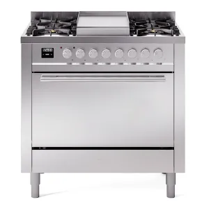Ilve UP36FQMPSS Professional Plus Ii 36 Inch Dual Fuel Natural Gas Freestanding Range In With Trim