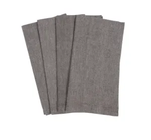 KAF Chambray Napkin - Black Set of 4