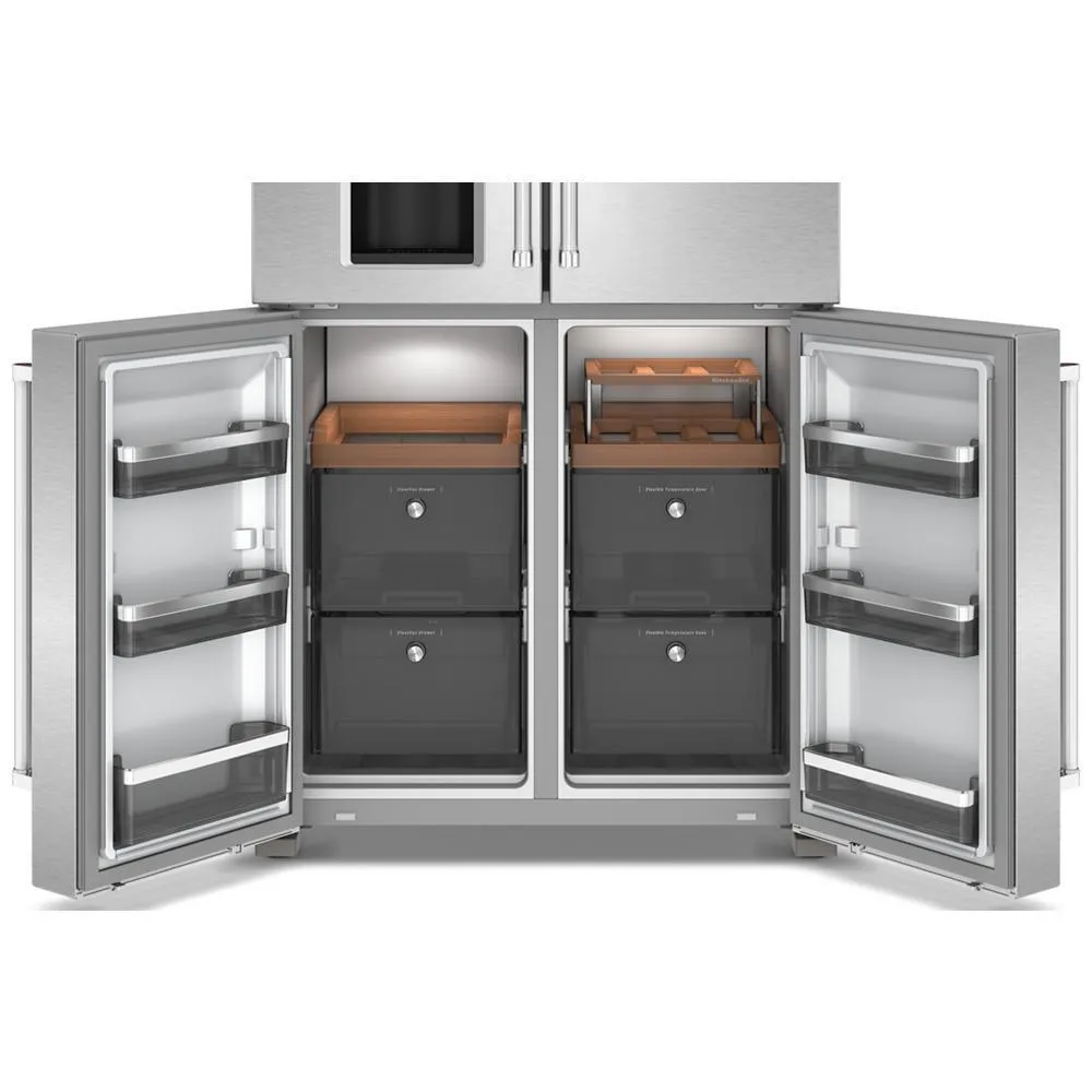 Kitchenaid KRQC736RPS 36 Counter-Depth 19.4 Cu Ft 4-Door Refrigerator With Flexible Temperature Zone In Printshield Finish