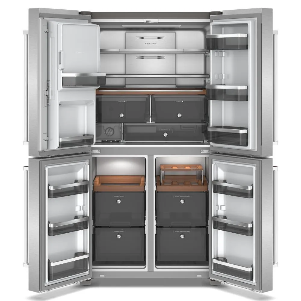 Kitchenaid KRQC736RPS 36 Counter-Depth 19.4 Cu Ft 4-Door Refrigerator With Flexible Temperature Zone In Printshield Finish