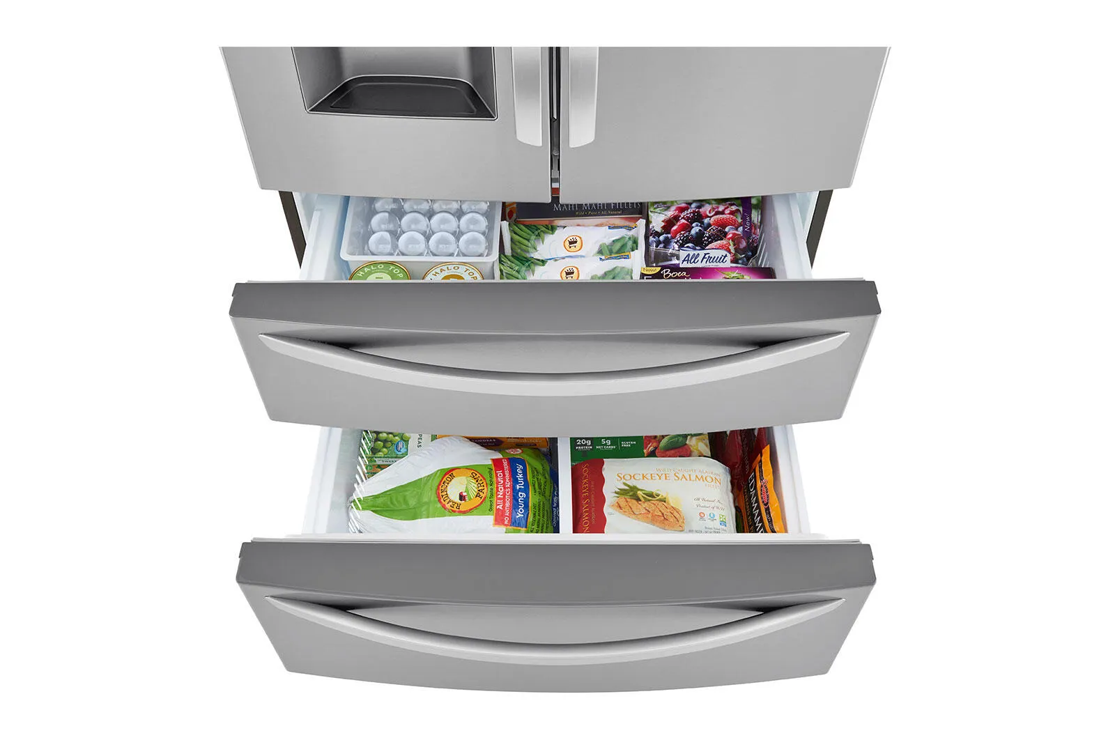 Lg LRMXC2206S 22 Cu Ft. Smart Counter Depth Double Freezer Refrigerator With Craft Ice&#8482;