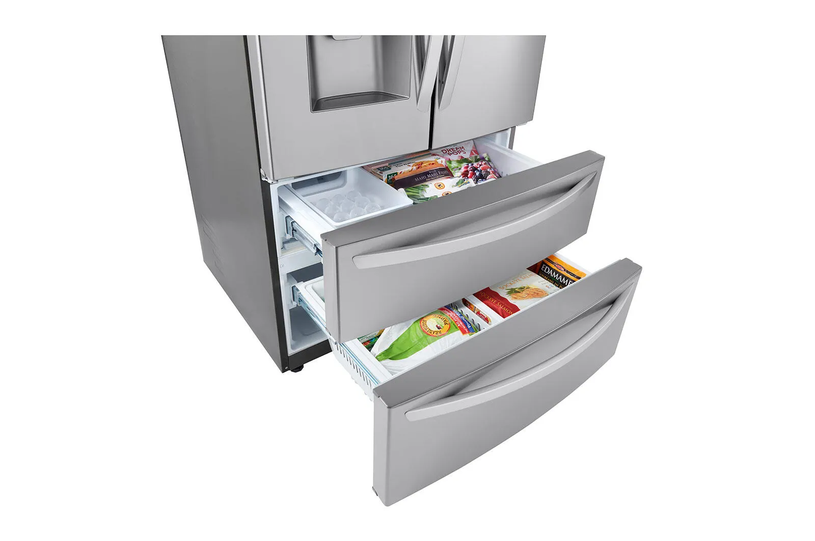 Lg LRMXC2206S 22 Cu Ft. Smart Counter Depth Double Freezer Refrigerator With Craft Ice&#8482;