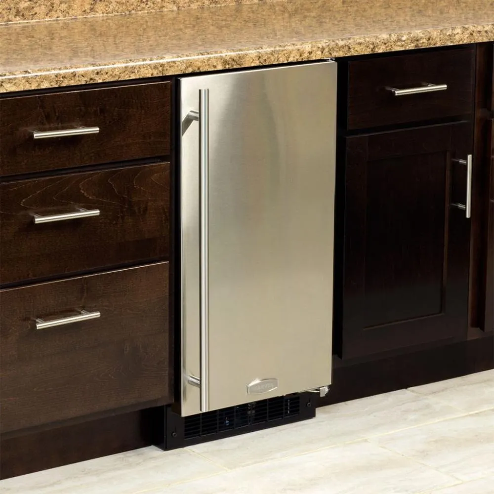 Marvel MA15CLS1LS 15 Ada Height Clear Ice Machine With Arctic Illuminice Lighting - Gravity Drain - Solid Stainless Steel Door. Left Hinge