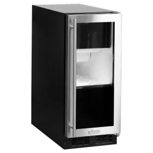 Marvel ML15CPG1RS 15 Marvel Clear Ice Machine With Arctic Illuminice Lighting And Glass Door - Factory Installed Pump - Stainless Steel Framed Glass Door. Right Hinge