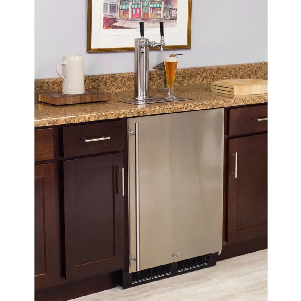 Marvel ML24BSP3RP Marvel Built-In Indoor Single Tap With Stainless Steel Door - Solid Panel Overlay Ready Door - Integrated Right Hinge
