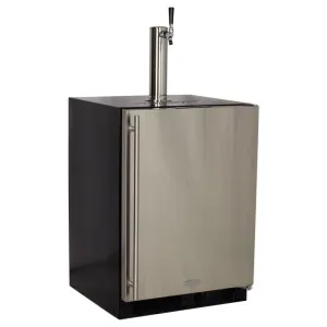 Marvel ML24BSS2LB Marvel Built-In Indoor Single Tap With Stainless Steel Door - Solid Black Door - Left Hinge