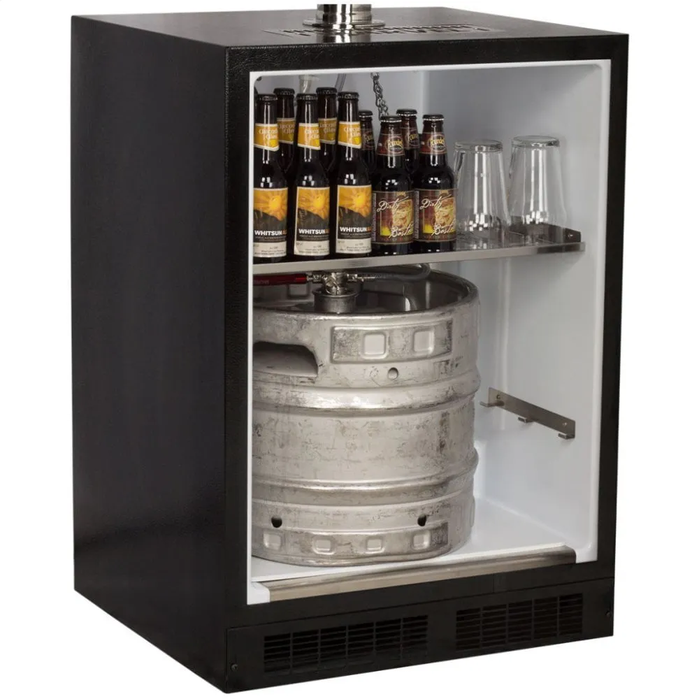 Marvel ML24BTP3LP Marvel Built-In Indoor Twin Tap Beer Dispenser - Solid Panel Overlay Ready Door - Integrated Left Hinge