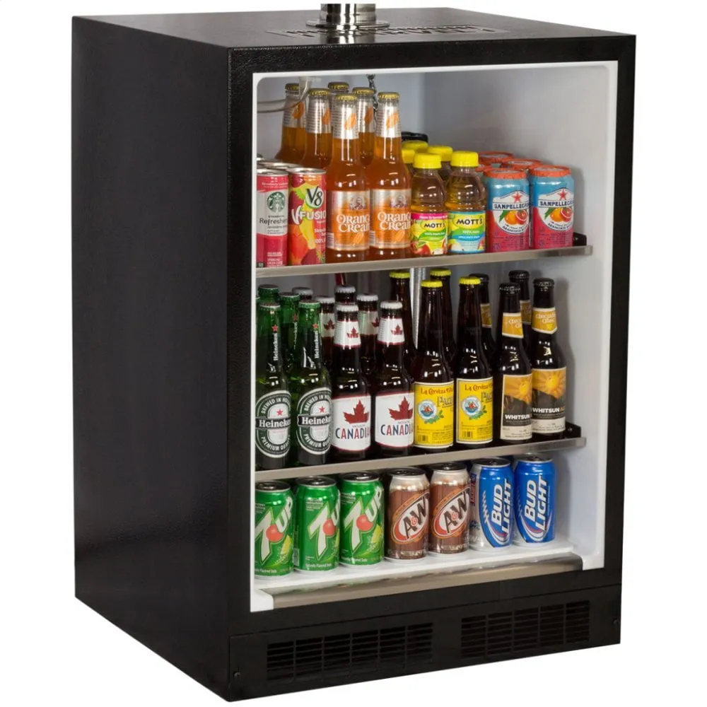 Marvel ML24BTP3LP Marvel Built-In Indoor Twin Tap Beer Dispenser - Solid Panel Overlay Ready Door - Integrated Left Hinge