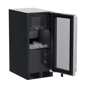 Marvel MLCP215SG01A 15-In Built-In Clear Ice Machine With Factory-Installed Pump With Door Style - Stainless Steel Frame Glass