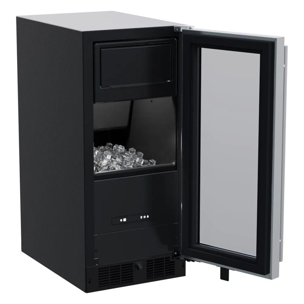 Marvel MLCP215SG01B 15-In Built-In Clear Ice Machine With Factory-Installed Pump With BrightshieldU2122 - No. Door Style - Stainless Steel Frame Glass