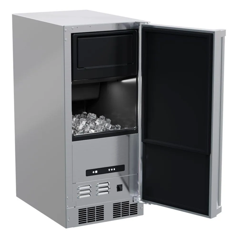 Marvel MOCL215SS01B 15-In Outdoor Built-In Clear Ice Machine For Gravity Drain Applications With Door Style - Stainless Steel