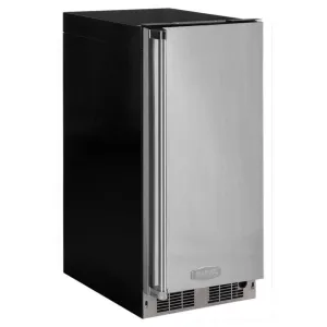 Marvel MP15CPS2LS 15 Clear Ice Machine With Tri-Color Illuminice Lighting - Solid Stainless Steel Door. Integrated Left Hinge. Professional Handle