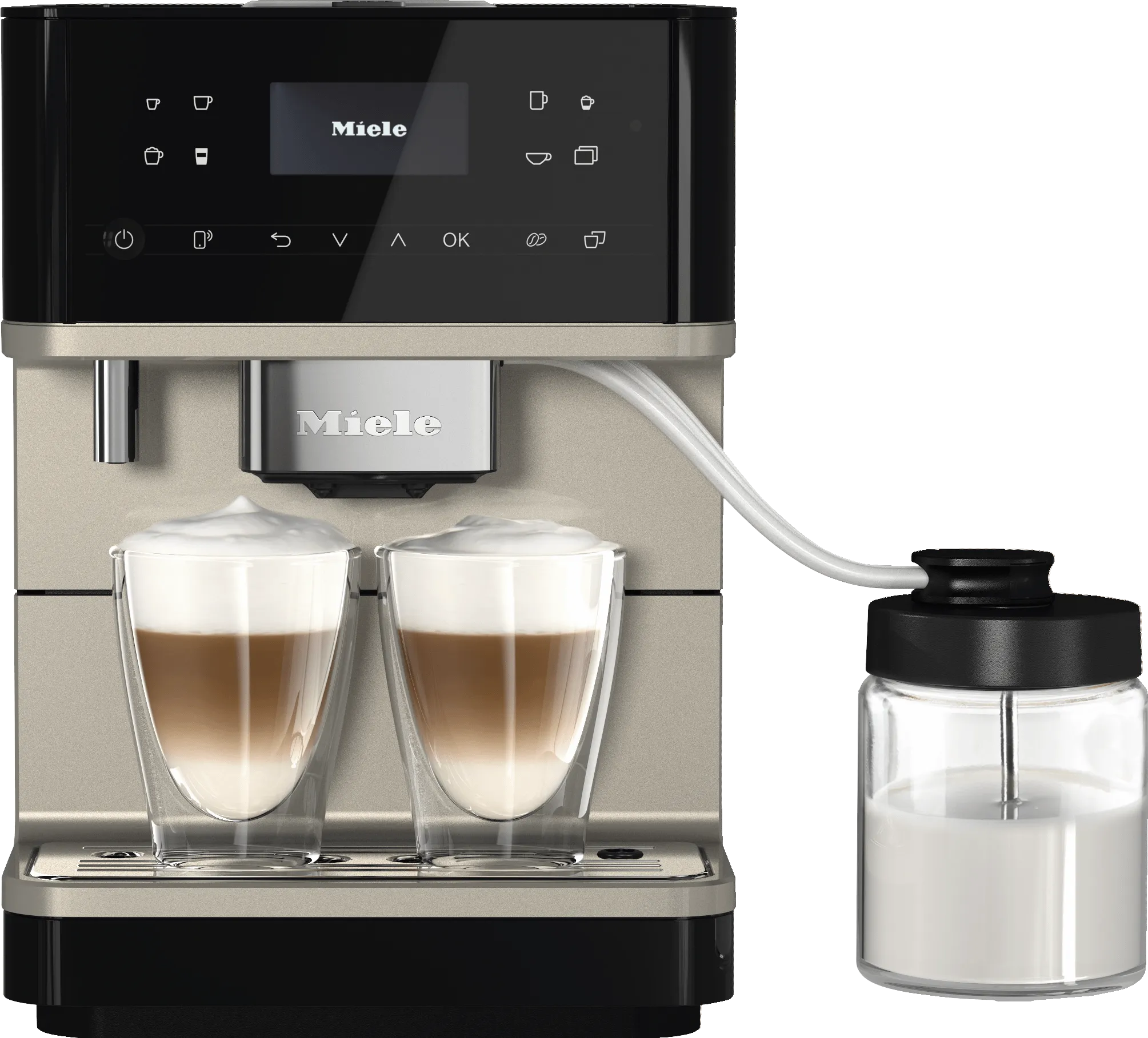 Miele CM6360 MILK PERFECTION BLACK  Countertop Coffee Machine With Wifi Conn@Ct. High-Quality Milk Container. And Many Specialty Coffees.