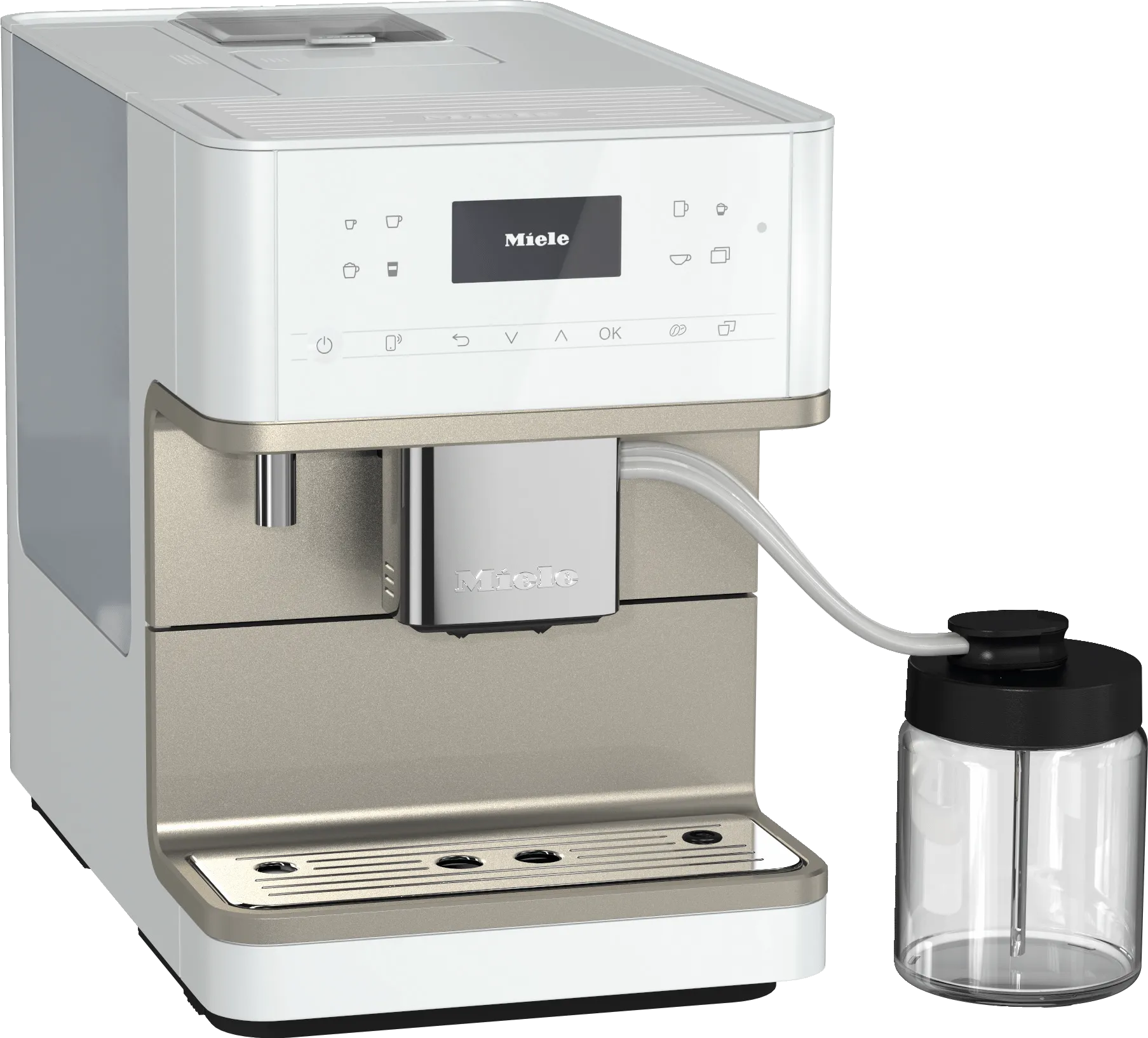 Miele CM6360 MILK PERFECTION WHITE   Countertop Coffee Machine With Wifi Conn@Ct. High-Quality Milk Container. And Many Specialty Coffees.
