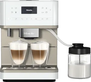 Miele CM6360 MILK PERFECTION WHITE   Countertop Coffee Machine With Wifi Conn@Ct. High-Quality Milk Container. And Many Specialty Coffees.