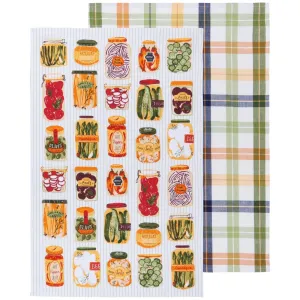 Now Designs - Pickling Printed Cotton Dishtowels - Set of 2