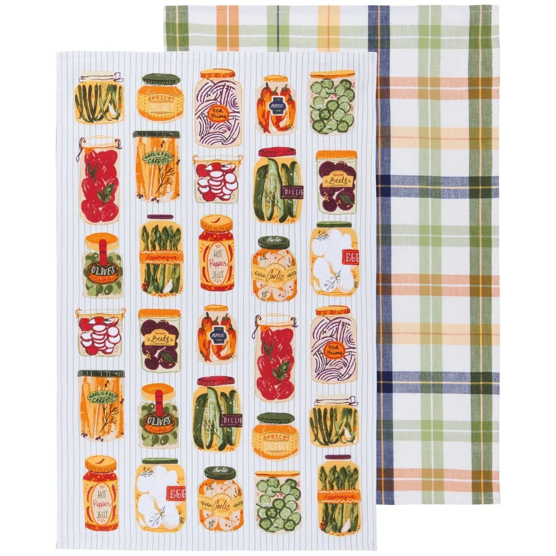 Now Designs - Pickling Printed Cotton Dishtowels - Set of 2