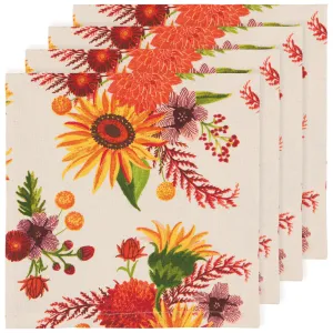 Now Designs - Sunflower Splendor Printed Cloth Napkins - Set of 4