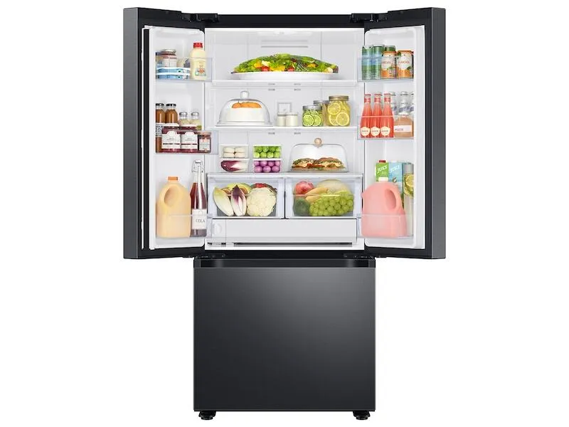Samsung RF22A4221SG 22 Cu. Ft. Smart 3-Door French Door Refrigerator With External Water Dispenser In Fingerprint Resistant Black Stainless Steel