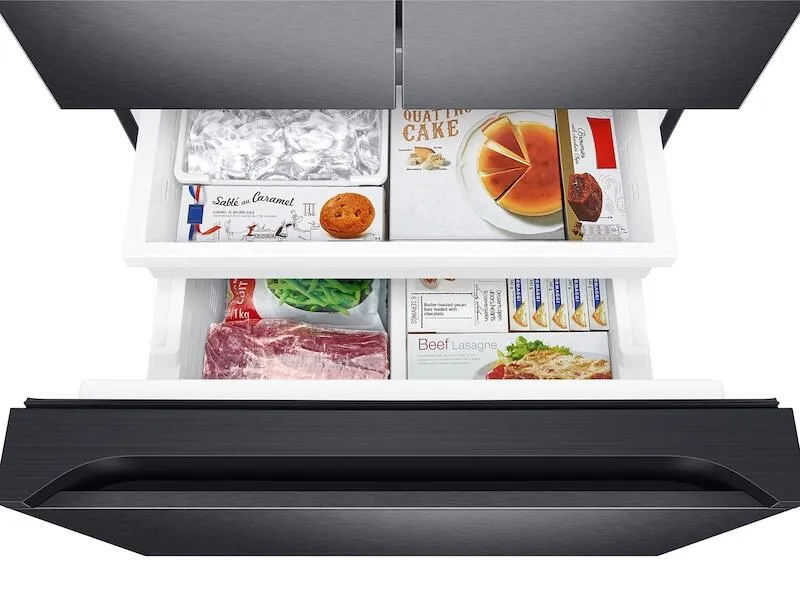 Samsung RF22A4221SG 22 Cu. Ft. Smart 3-Door French Door Refrigerator With External Water Dispenser In Fingerprint Resistant Black Stainless Steel