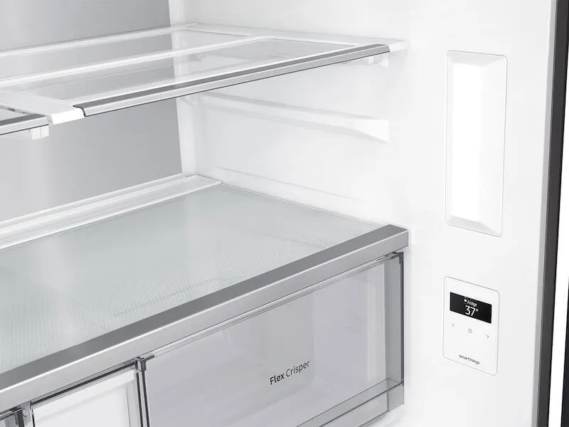 Samsung RF23A9675MT 23 Cu. Ft. Smart Counter Depth Bespoke 4-Door Flex&#8482; Refrigerator With Customizable Panel Colors In Matte Black Steel