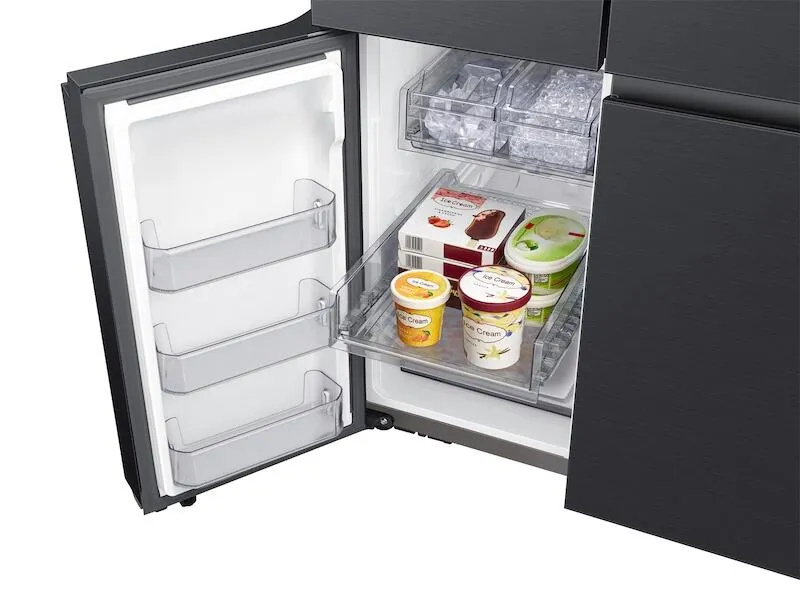 Samsung RF23A9675MT 23 Cu. Ft. Smart Counter Depth Bespoke 4-Door Flex&#8482; Refrigerator With Customizable Panel Colors In Matte Black Steel