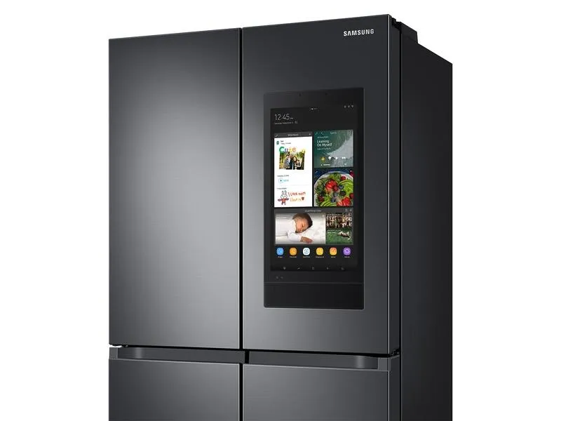 Samsung RF23A9771SG 23 Cu. Ft. Smart Counter Depth 4-Door Flex&#8482; Refrigerator With Family Hub&#8482; And Beverage Center In Black Stainless Steel