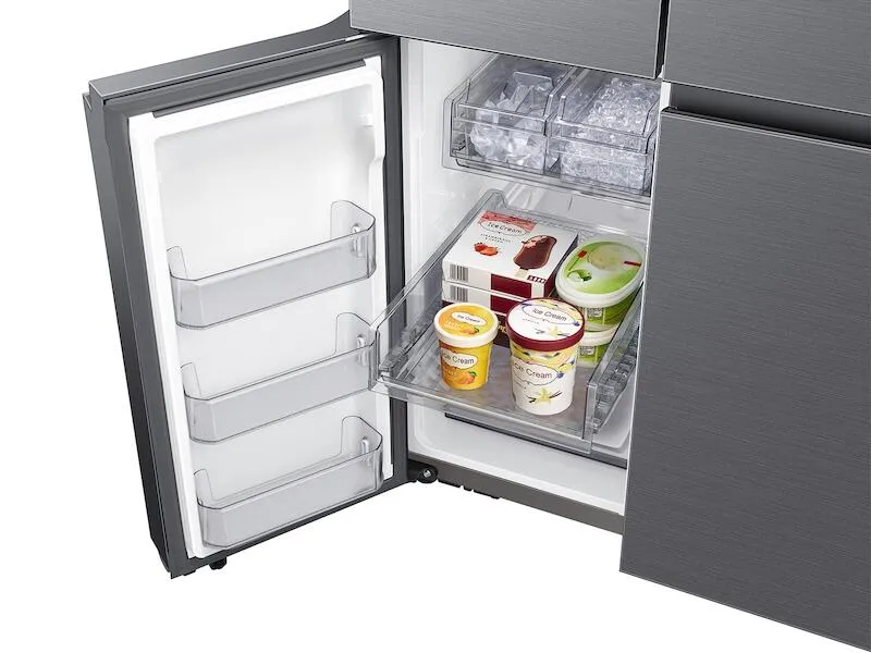 Samsung RF23A9771SG 23 Cu. Ft. Smart Counter Depth 4-Door Flex&#8482; Refrigerator With Family Hub&#8482; And Beverage Center In Black Stainless Steel