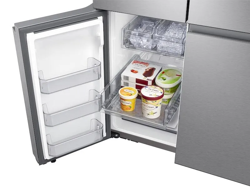 Samsung RF23A9771SR 23 Cu. Ft. Smart Counter Depth 4-Door Flex&#8482; Refrigerator With Family Hub&#8482; And Beverage Center In Stainless Steel