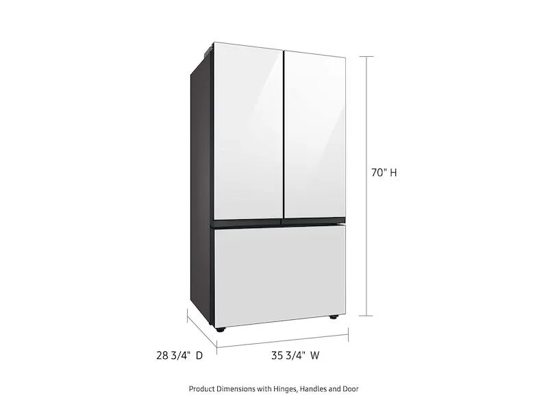 Samsung RF24BB620012 Bespoke 3-Door French Door Refrigerator (24 Cu. Ft.) With Autofill Water Pitcher In White Glass