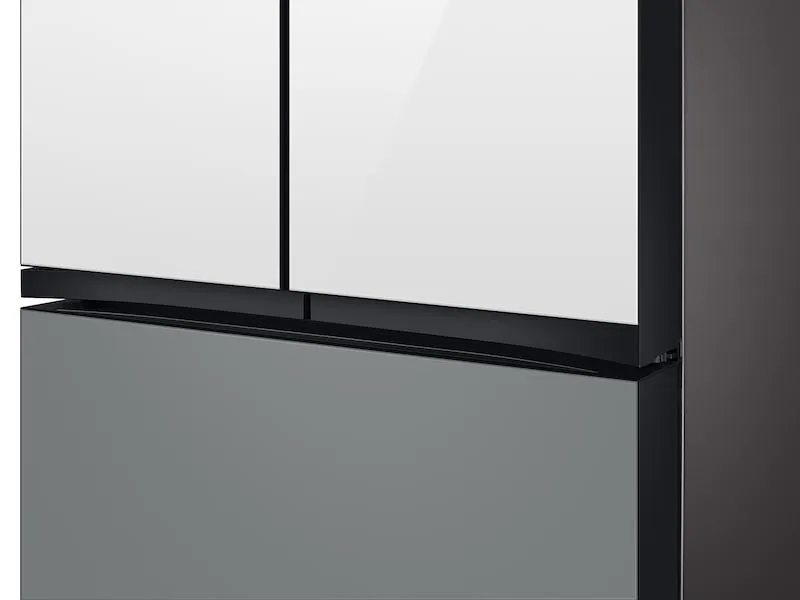 Samsung RF24BB69006M Bespoke 3-Door French Door Refrigerator (24 Cu. Ft.) - With Top Left And Family Hub&#8482; Panel In White Glass - And Matte Grey Glass Bottom Door Panel