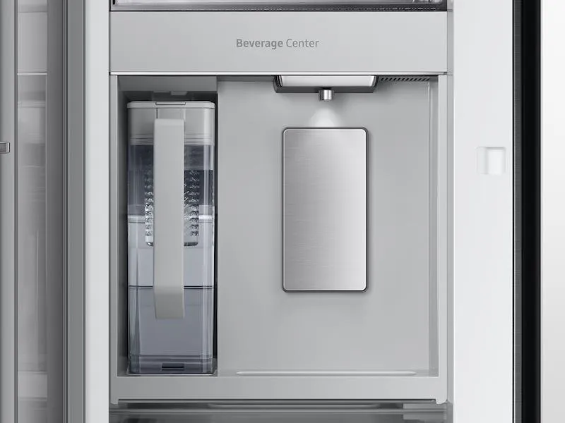 Samsung RF24BB69006M Bespoke 3-Door French Door Refrigerator (24 Cu. Ft.) - With Top Left And Family Hub&#8482; Panel In White Glass - And Matte Grey Glass Bottom Door Panel