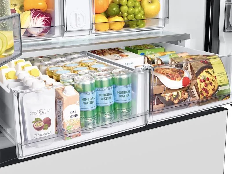 Samsung RF30BB620012 Bespoke 3-Door French Door Refrigerator (30 Cu. Ft.) With Autofill Water Pitcher In White Glass