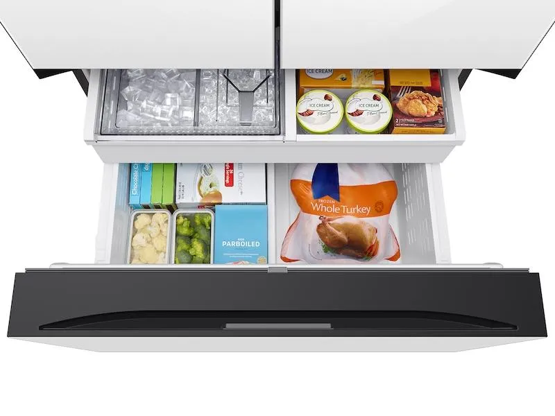 Samsung RF30BB620012 Bespoke 3-Door French Door Refrigerator (30 Cu. Ft.) With Autofill Water Pitcher In White Glass