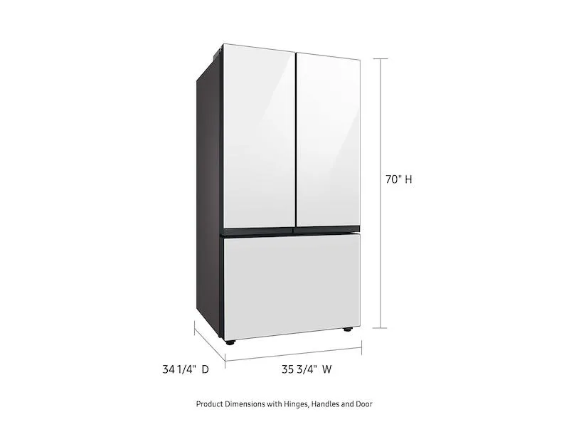 Samsung RF30BB620012 Bespoke 3-Door French Door Refrigerator (30 Cu. Ft.) With Autofill Water Pitcher In White Glass