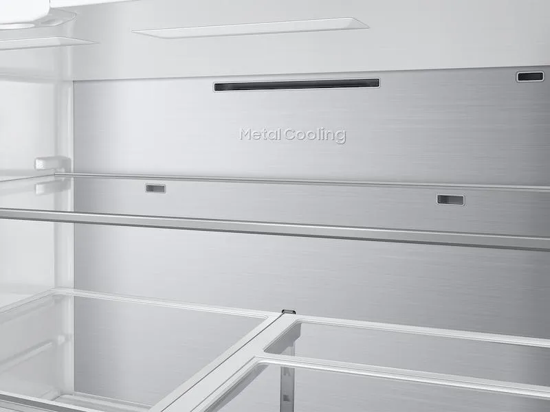 Samsung RF90F23AEWAA Bespoke 23 Cu. Ft. Counter Depth 4-Door French Door Refrigerator With Ai Family Hub&#8482;  Ai Vision Inside&#8482; In White Glass