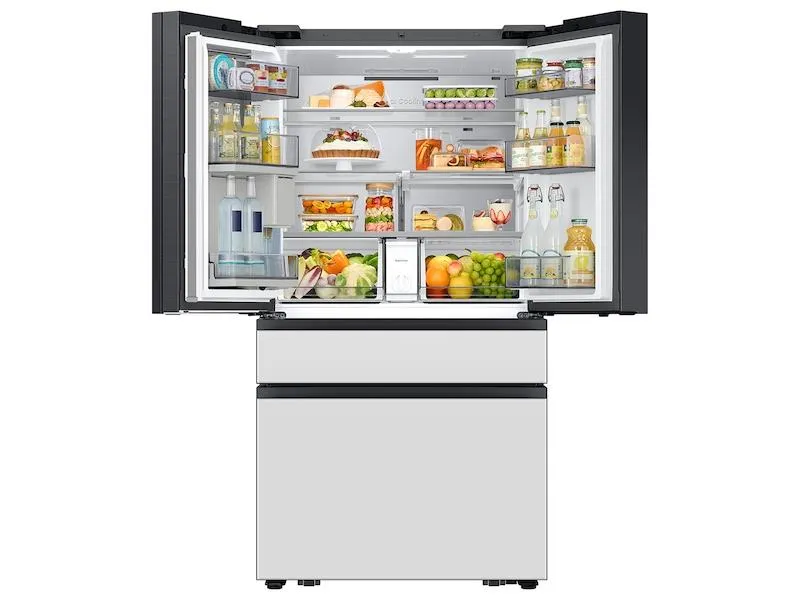 Samsung RF90F23AEWAA Bespoke 23 Cu. Ft. Counter Depth 4-Door French Door Refrigerator With Ai Family Hub&#8482;  Ai Vision Inside&#8482; In White Glass