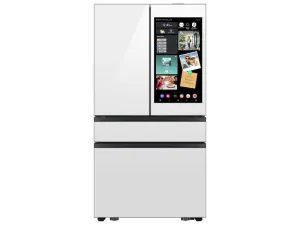 Samsung RF90F23AEWAA Bespoke 23 Cu. Ft. Counter Depth 4-Door French Door Refrigerator With Ai Family Hub&#8482;  Ai Vision Inside&#8482; In White Glass