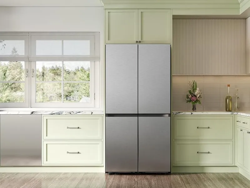 Samsung RM80F23VMRAA Bespoke 23 Cu. Ft. Counter Depth 4-Door French Door Refrigerator With Ai Hybrid Cooling & Beverage Center&#8482; In Stainless Steel