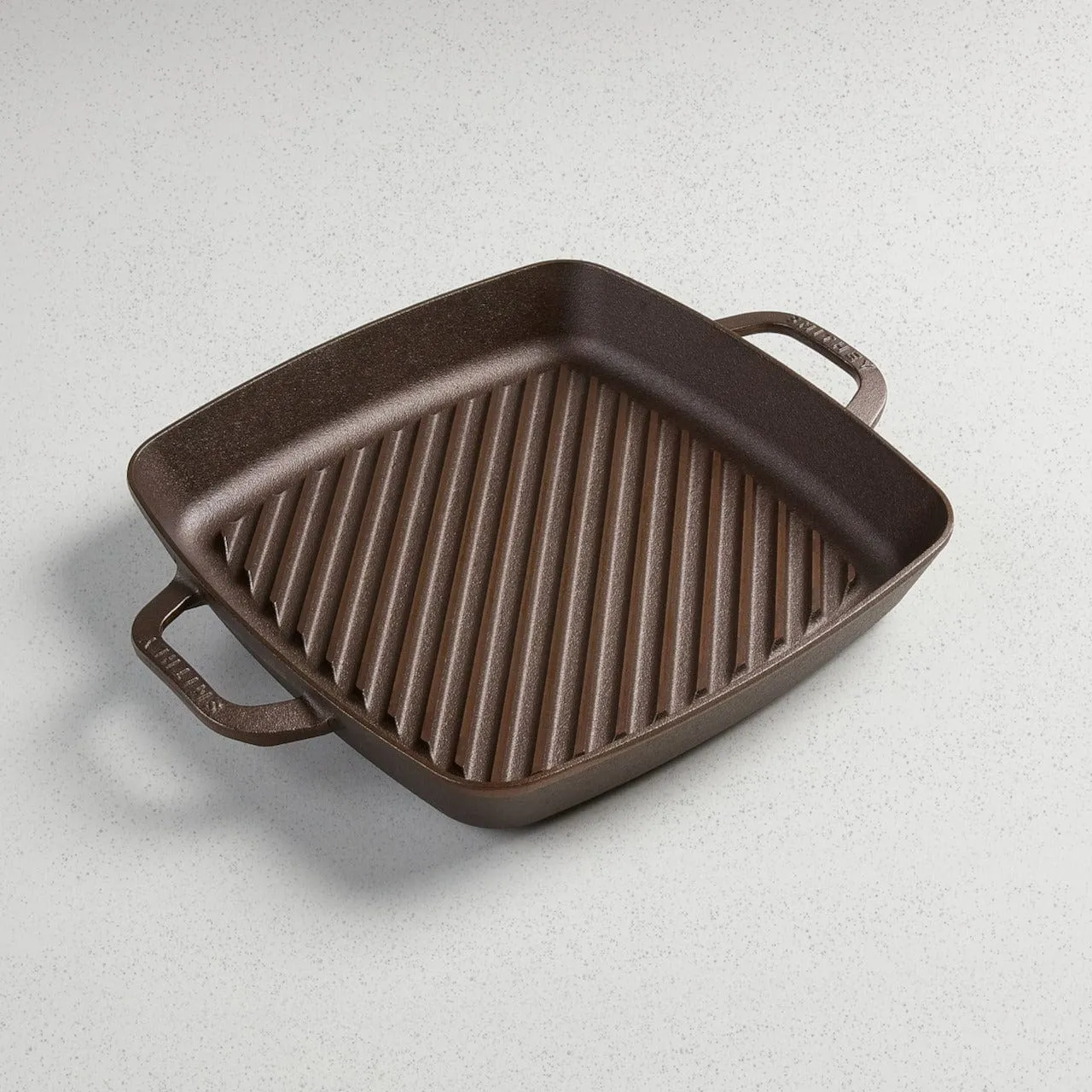 Smithey Ironware Traditional Cast Iron Square Grill Pan for Indoor Grilling - 12 - Made in USA