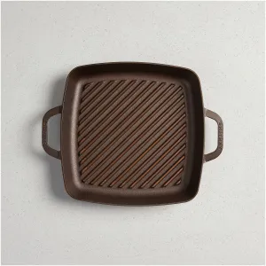 Smithey Ironware Traditional Cast Iron Square Grill Pan for Indoor Grilling - 12 - Made in USA