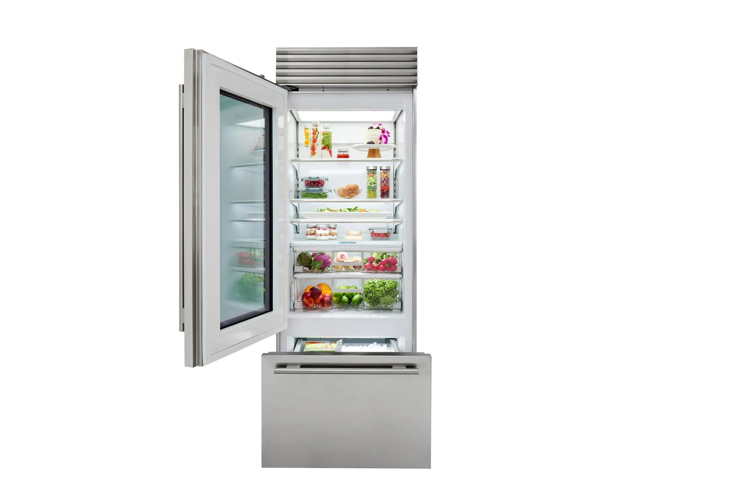 Sub-Zero CL3050UGOR 30 Classic Over-And-Under Refrigerator/Freezer With Glass Door - Panel Ready