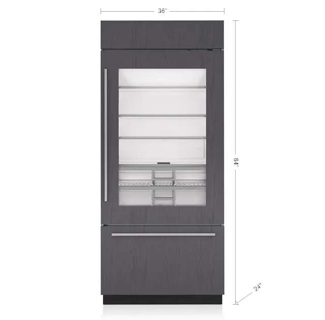 Sub-Zero CL3650UGOL 36 Classic Over-And-Under Refrigerator/Freezer With Glass Door - Panel Ready