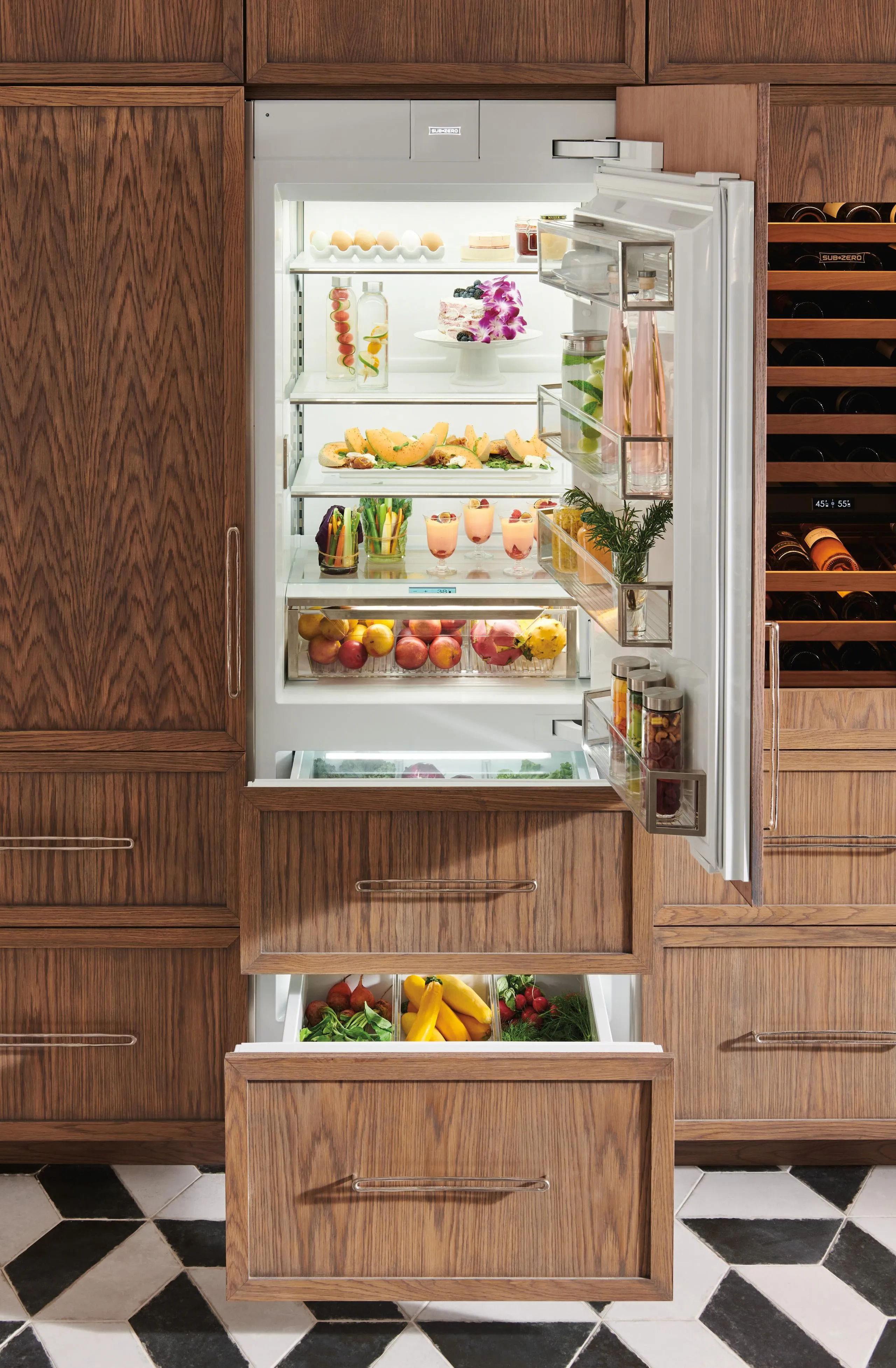Sub-Zero DET3050RIDR 30 Designer Over-And-Under Refrigerator With Internal Dispenser - Panel Ready