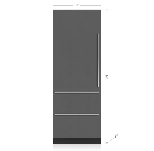 Sub-Zero DET3050RIDR 30 Designer Over-And-Under Refrigerator With Internal Dispenser - Panel Ready