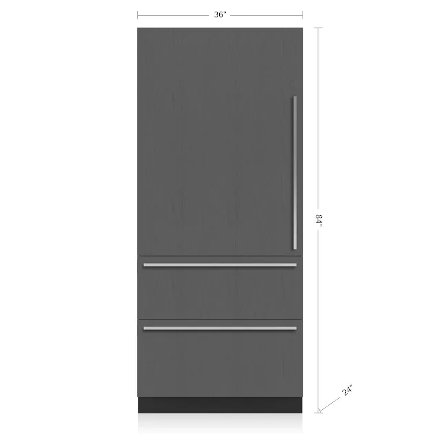 Sub-Zero DET3650CIR 36 Designer Over-And-Under Refrigerator/Freezer With Ice Maker - Panel Ready
